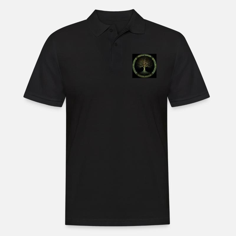 Keltischer Baum des Lebens - Männer Poloshirt - Schwarz