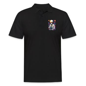 Retro Gamer Skelett mit Controller Konsolenspiele - Männer Poloshirt - Schwarz - Vorne - Kai (181cm)