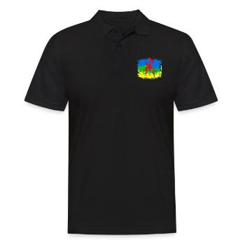 Amazigh-Flagge - Männer Poloshirt - Schwarz - Vorne - Kai (181cm)