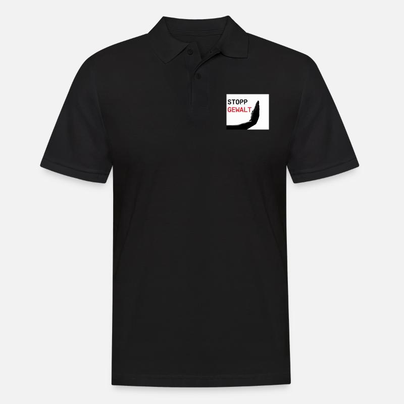 Stopp Gewalt - Männer Poloshirt - Schwarz