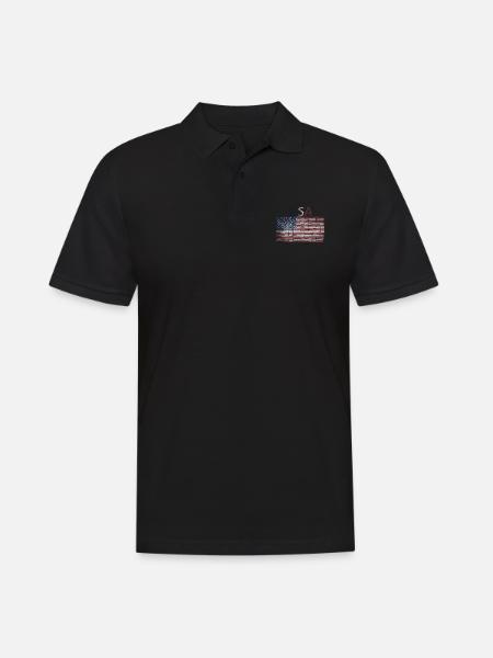 USA Drapeau - Idée de cadeau - Polo Homme - noir