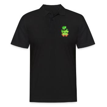 Trèfle portant une barbe rouge et un chapeau vert pour - Polo Homme - noir - Devant - Kai (181cm)