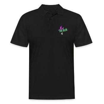 Witch Costume With Hat And Broom For Halloween - Männer Poloshirt - Schwarz - Vorne - Kai (181cm)