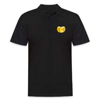 Deux citrons formant un cœur. Love Veggies - Go - Polo Homme - noir - Devant - Kai (181cm)