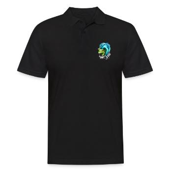 Earth Face With Ocean Wave Hair For Earth Day - Männer Poloshirt - Schwarz - Vorne - Kai (181cm)