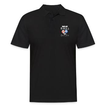 Reibe meine Bälle für viel Glück - Männer Poloshirt - Schwarz - Vorne - Kai (181cm)