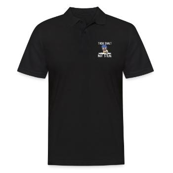 Du sollst nicht stehlen - Männer Poloshirt - Schwarz - Vorne - Kai (181cm)
