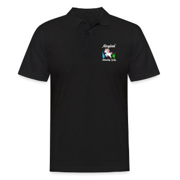 Einhorn-Putzfrau - Männer Poloshirt - Schwarz - Vorne - Kai (181cm)