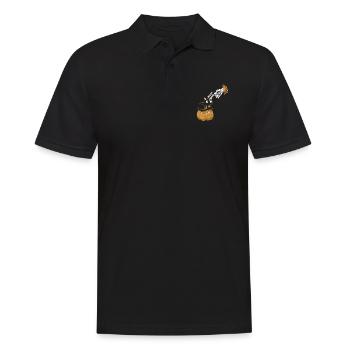 Spooky Boop Skeleton Hand Touch Nose Cat Costume - Men's Polo Shirt - black - Front - Kai (181cm)