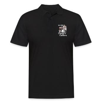 All I need is coffee - Men's Polo Shirt - black - Front - Kai (181cm)