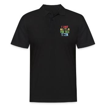Ich warte das ganze Jahr auf diese Woche - Männer Poloshirt - Schwarz - Vorne - Kai (181cm)