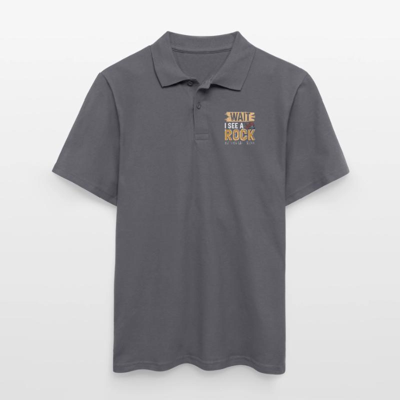 Warte, ich sehe einen Stein oder zwei oder drei Männer Poloshirt