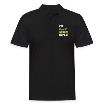 Eat Sleep Studio Repeat - Männer Poloshirt - Schwarz - Vorne - Kai (181cm)