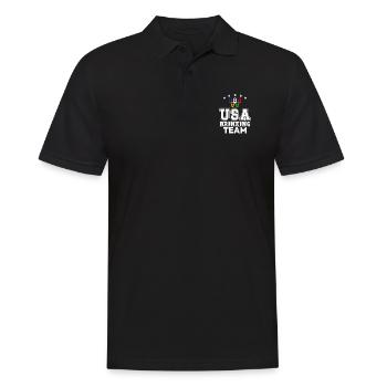 USA Drinking Team Funny Drinking Saying - Men's Polo Shirt - black - Front - Kai (181cm)