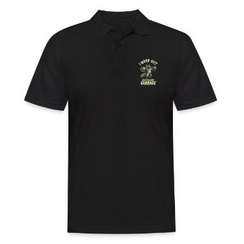 Ich Trainiere Damit Ich Müll Essen Kann - - Männer Poloshirt - Schwarz - Vorne - Kai (181cm)
