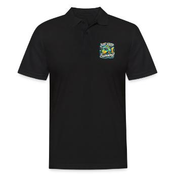 Einfach weiterschwimmen - Männer Poloshirt - Schwarz - Vorne - Kai (181cm)