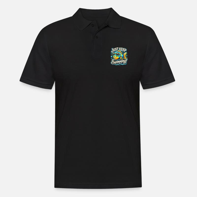 Einfach weiterschwimmen - Männer Poloshirt - Schwarz