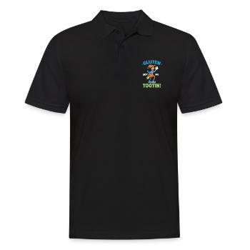 Gluten Got Me Tootin Humorous Saying for - Men's Polo Shirt - black - Front - Kai (181cm)