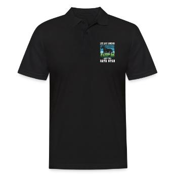 Live as someone left the gate open Horse - Men's Polo Shirt - black - Front - Kai (181cm)