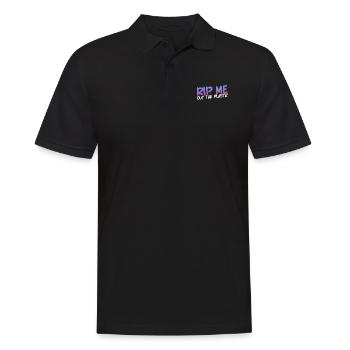 RIP ME OUT THE PLASTIC: Ausdrucksstarke Botschaft - Männer Poloshirt - Schwarz - Vorne - Kai (181cm)