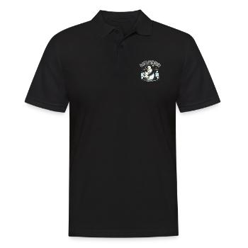 Papa Pinguin - Männer Poloshirt - Schwarz - Vorne - Kai (181cm)