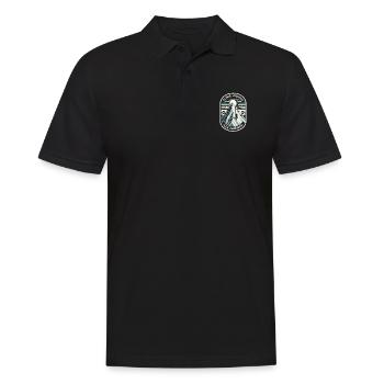Höher klettern, weiter sehen - Männer Poloshirt - Schwarz - Vorne - Kai (181cm)