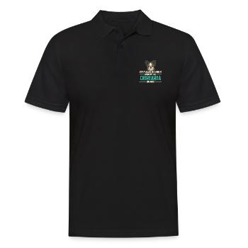L'humour chihuahua ne me fait pas paniquer - Polo Homme - noir - Devant - Kai (181cm)
