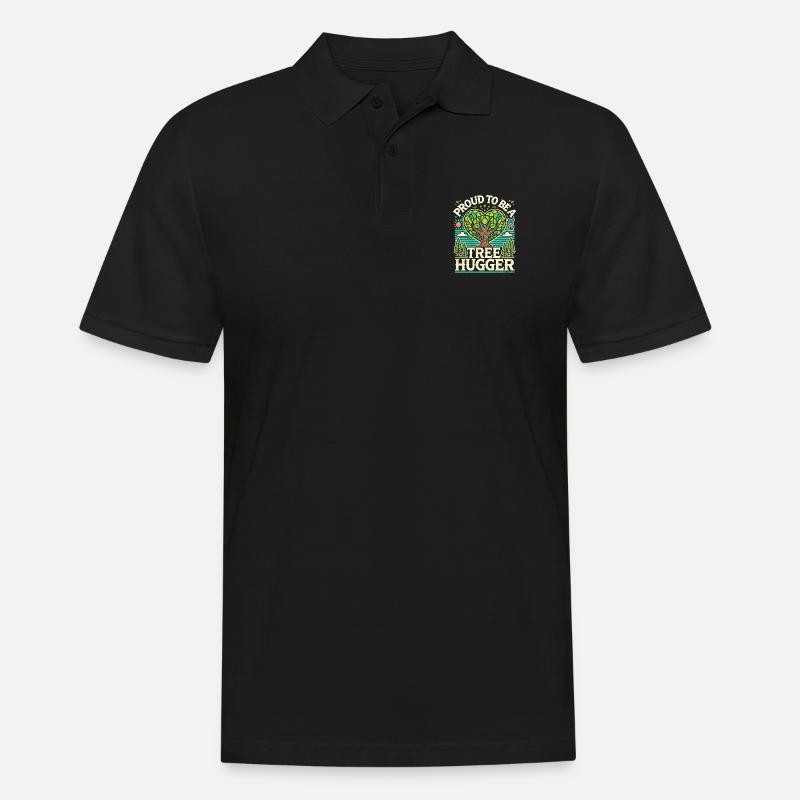 Stolz, ein Baumumarmer zu sein - Männer Poloshirt - Schwarz