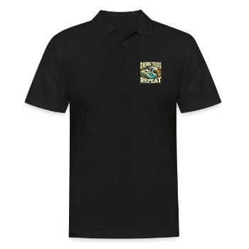 Getränkewurf Wiederholung - Männer Poloshirt - Schwarz - Vorne - Kai (181cm)
