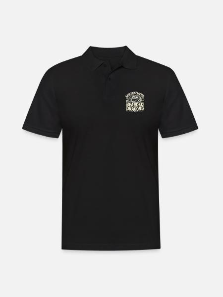 Leicht ablenkbar durch Drachen - Männer Poloshirt - Schwarz
