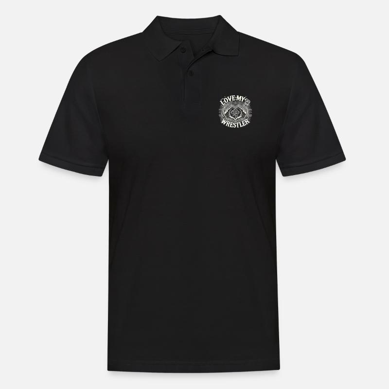 Liebe meinen Ringer - Männer Poloshirt - Schwarz