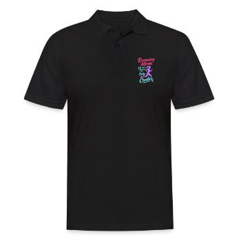Running Mom - wie eine normale Mutter, nur cooler - Männer Poloshirt - Schwarz - Vorne - Kai (181cm)