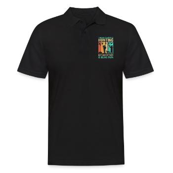 Father and son hunt hunter saying - Men's Polo Shirt - black - Front - Kai (181cm)