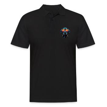 Labrador Hund Kopf Porträt Cool - Männer Poloshirt - Schwarz - Vorne - Kai (181cm)