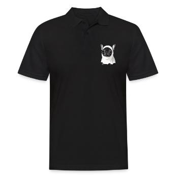 Buldog Français Chien Halloween Fantôme - Polo Homme - noir - Devant - Kai (181cm)