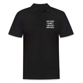 Kita Absolvent Großes Abenteuer: Einschulung Erstk - Männer Poloshirt - Schwarz - Vorne - Kai (181cm)