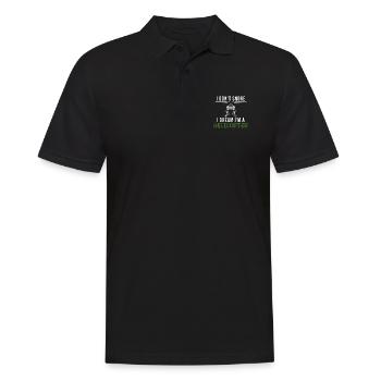 Ich bin ein Hubschrauber - Männer Poloshirt - Schwarz - Vorne - Kai (181cm)