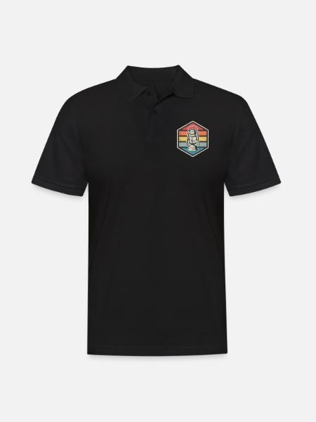 Oil Lamp - retro camping - Men's Polo Shirt - black