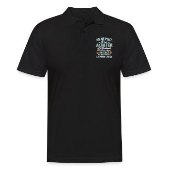 On peut adopter un chat Humour Cadeau - Polo Homme - noir - Devant - Kai (181cm)