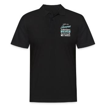 Les meilleurs hommes deviennent Motards Cadeau - Polo Homme - noir - Devant - Kai (181cm)