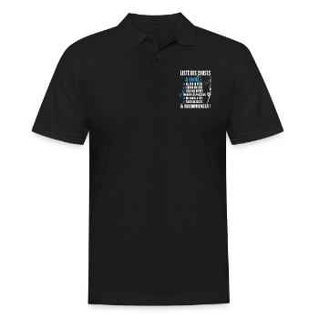 La liste du pêcheur Cadeau humour pour pêcheur - Polo Homme - noir - Devant - Kai (181cm)
