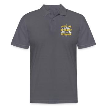 J'peux pas je suis Retraité et j'ai Pétanque - Polo Homme - charbon - Devant - Nico (186cm)