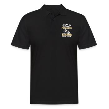 Un Papy Pétanque Comme Un Papy Normal - Polo Homme - noir - Devant - Kai (181cm)