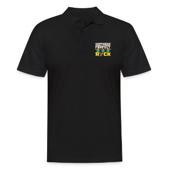 Glück ist ein perfekter Rick - Männer Poloshirt - Schwarz - Vorne - Kai (181cm)