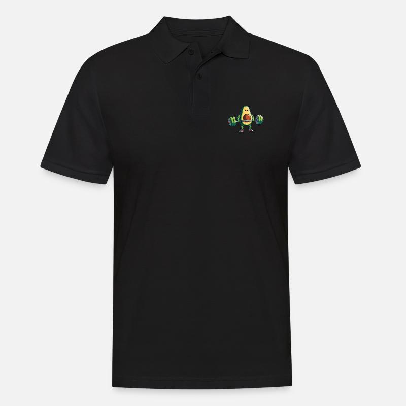 Avocado Gewichtheber Bodybuilder - Männer Poloshirt - Schwarz