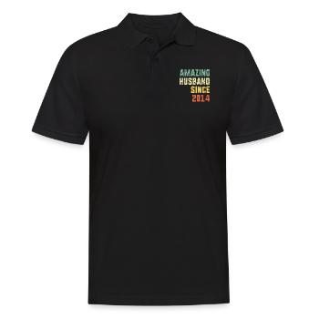 Amazing Husband Since 2014 Retro 6 Years Wedding A - Men's Polo Shirt - black - Front - Kai (181cm)