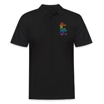 Do More Of What Makes You Happy Motivational Rainb - Polo Homme - noir - Devant - Kai (181cm)