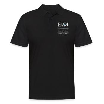 Pilot Definition Aeronautical Academy Fun Airplane - Männer Poloshirt - Schwarz - Vorne - Kai (181cm)