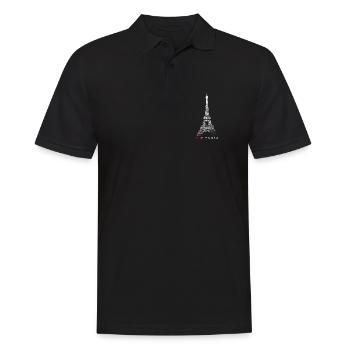 Paris Eiffel Tower Vintage Skyline I Love France - Men's Polo Shirt - black - Front - Kai (181cm)