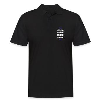 Lass mal an uns selber glauben - Männer Poloshirt - Schwarz - Vorne - Kai (181cm)